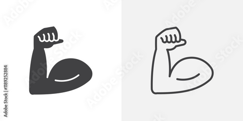 Bicep icon flat and simple set design