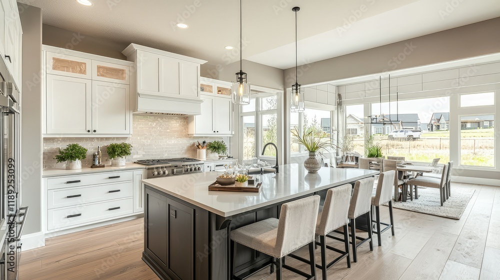 Modern Open-Concept Kitchen with Elegant Design and Natural Light Modern Open-Concept Kitchen with Elegant Design and Natural Light
