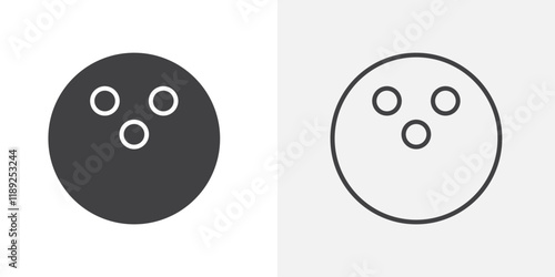 Bowling ball icon flat and simple set design