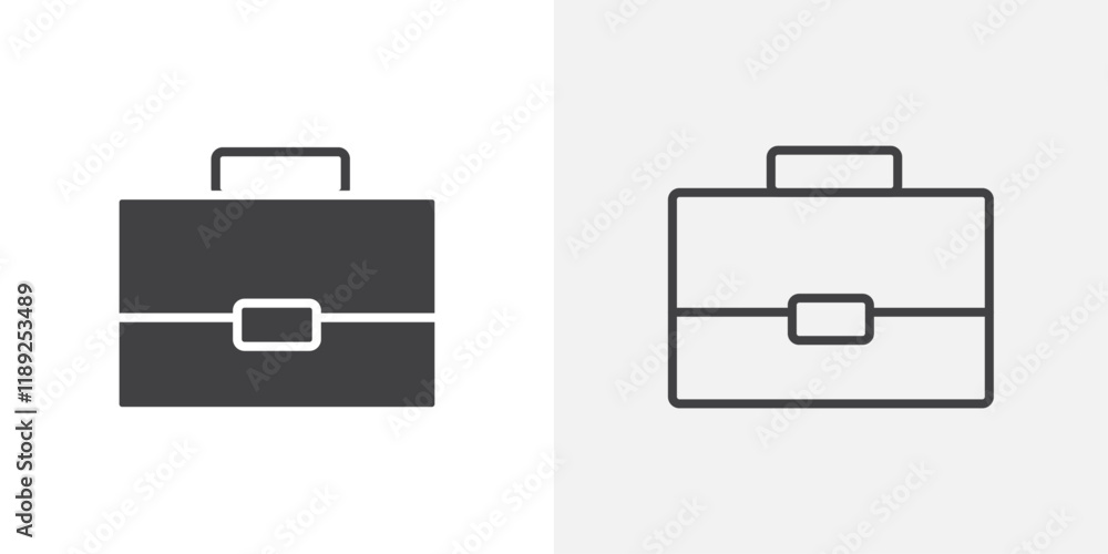 Briefcase icon flat and simple set design Briefcase icon flat and simple set design