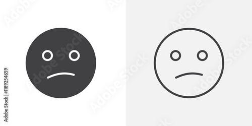 Confused icon flat and simple set design