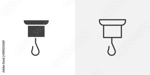 Crane hook icon flat and simple set design