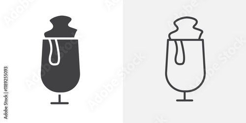 Cream drink icon flat and simple set design