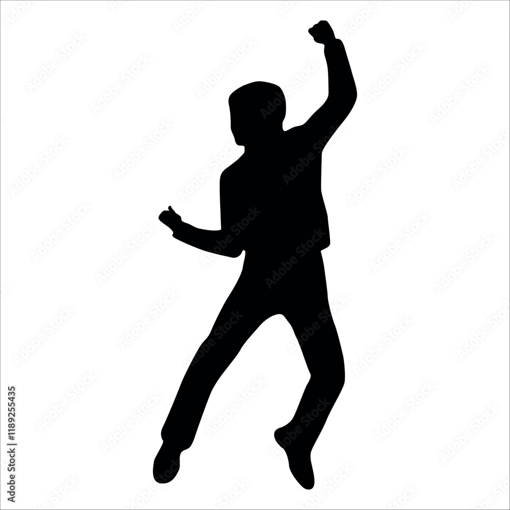 Celebrating success or Enjoying Silhouette vector Celebrating success or Enjoying Silhouette vector