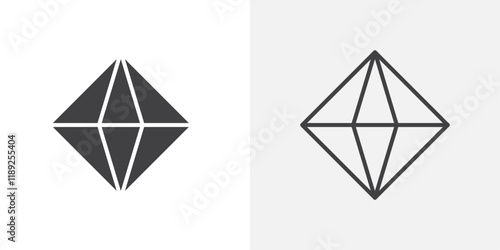 Diamond icon flat and simple set design