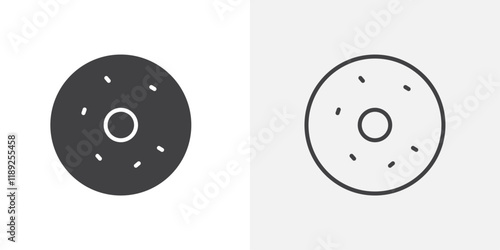 Donut icon flat and simple set design