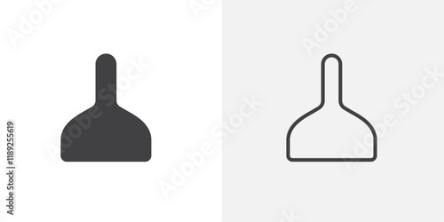 Dustpan icon flat and simple set design