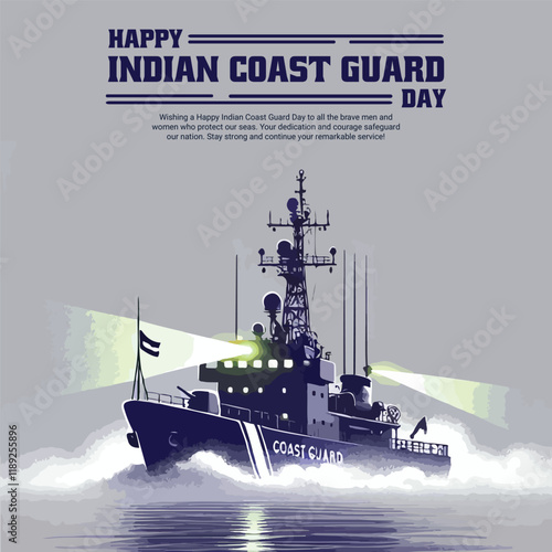 Indian Coast Guard Day with Bhartiya Tatrakshak Divas social media post banner template