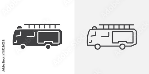 Fire brigade icon flat and simple set design