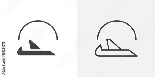 Flight airflow icon flat and simple set design