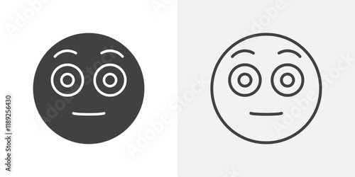 Flushed face icon flat and simple set design