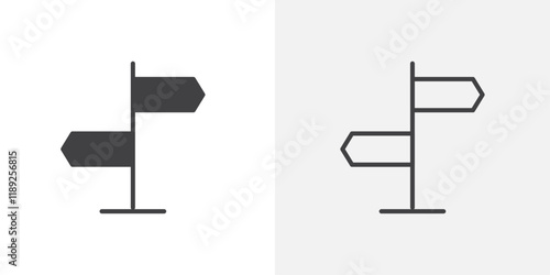 Guide board icon flat and simple set design