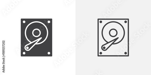 Hdd icon flat and simple set design