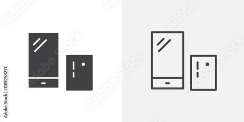 Mobile pay icon flat and simple set design