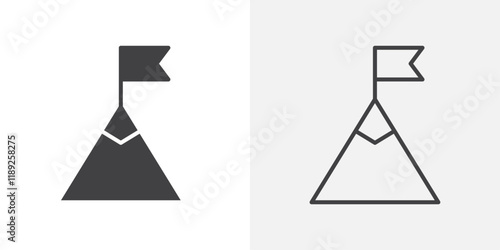 Free Download Mountain top icon flat and simple set design - GFXLoad