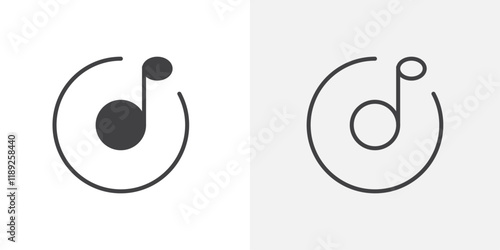 Music icon flat and simple set design