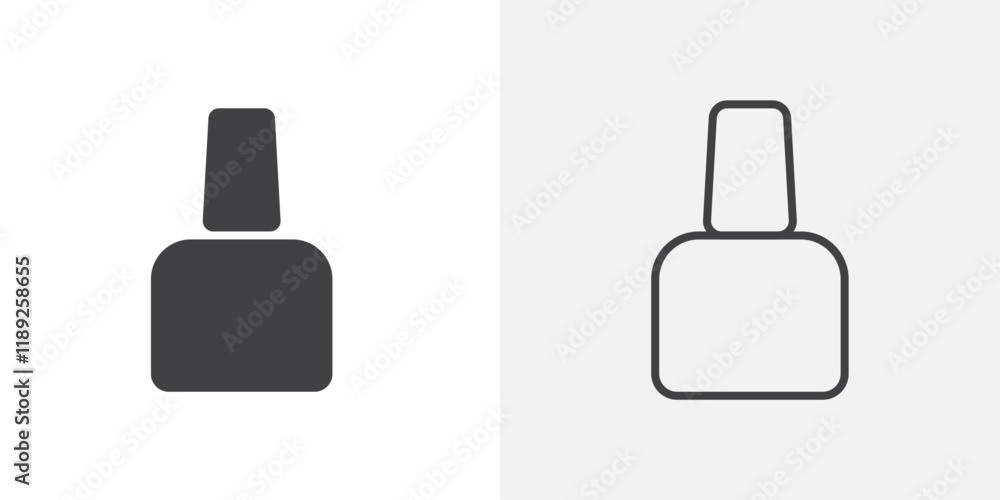 Nail polish icon flat and simple set design Nail polish icon flat and simple set design