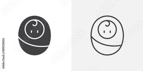 New born baby icon flat and simple set design
