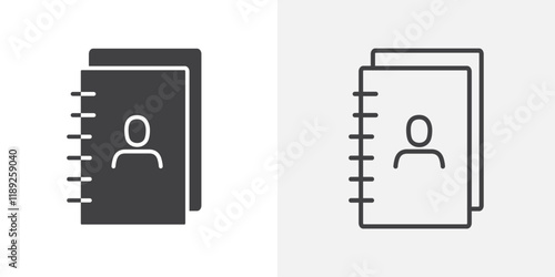 Phonebook icon flat and simple set design