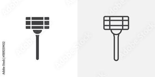 Razor icon flat and simple set design