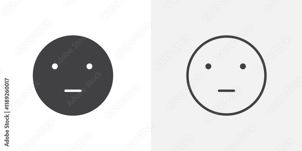 Fototapeta premium Silent face icon flat and simple set design