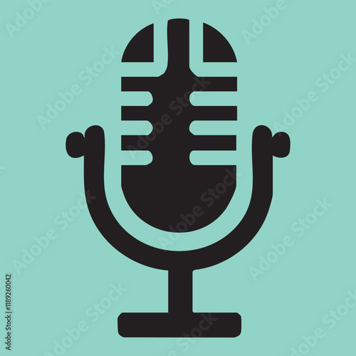 Minimalist Microphone Vector Icon Design
