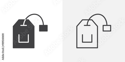 Tea bag icon flat and simple set design