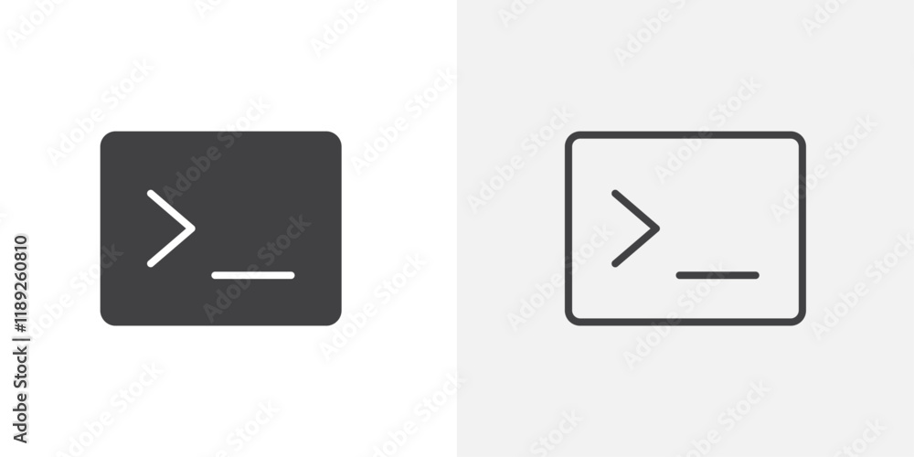 Terminal icon flat and simple set design Terminal icon flat and simple set design