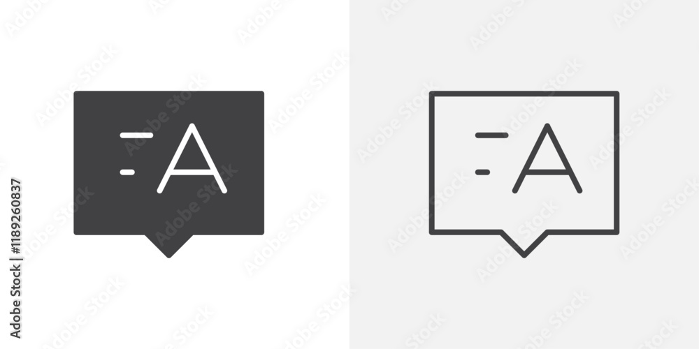 Text message icon flat and simple set design Text message icon flat and simple set design