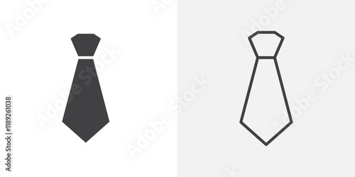 Tie icon flat and simple set design