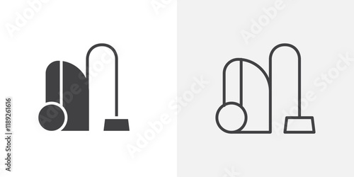 Vacuum cleaner icon flat and simple set design