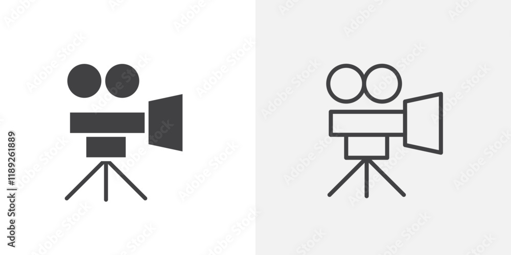 Video cam icon flat and simple set design Video cam icon flat and simple set design