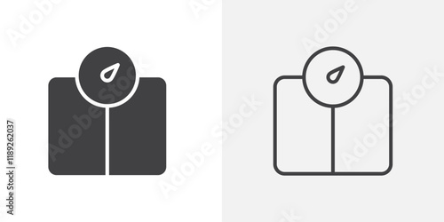 Weight scale icon flat and simple set design