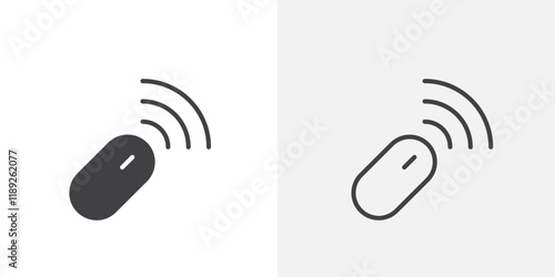 Wireless mouse icon flat and simple set design