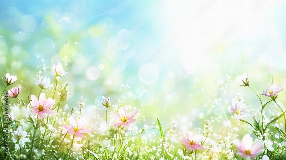 Fresh Spring Floral Background with Soft Light and Gentle Bokeh Fresh Spring Floral Background with Soft Light and Gentle Bokeh