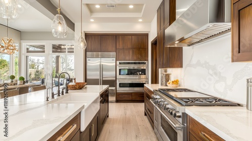 Wallpaper Mural Modern Kitchen with Elegant Design and Natural Light Features Torontodigital.ca