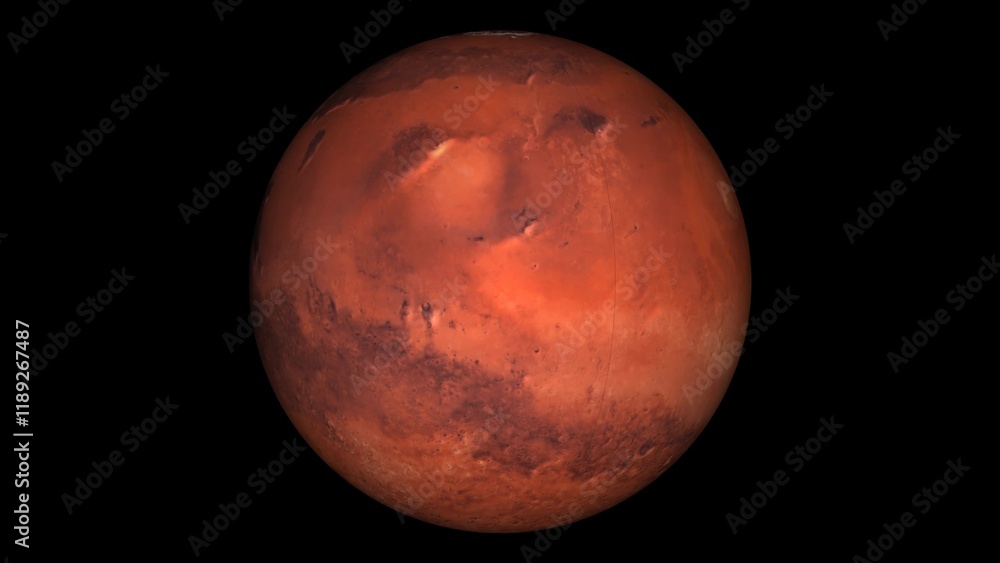 3d realistic rotated mars with black background 3d realistic rotated mars with black background
