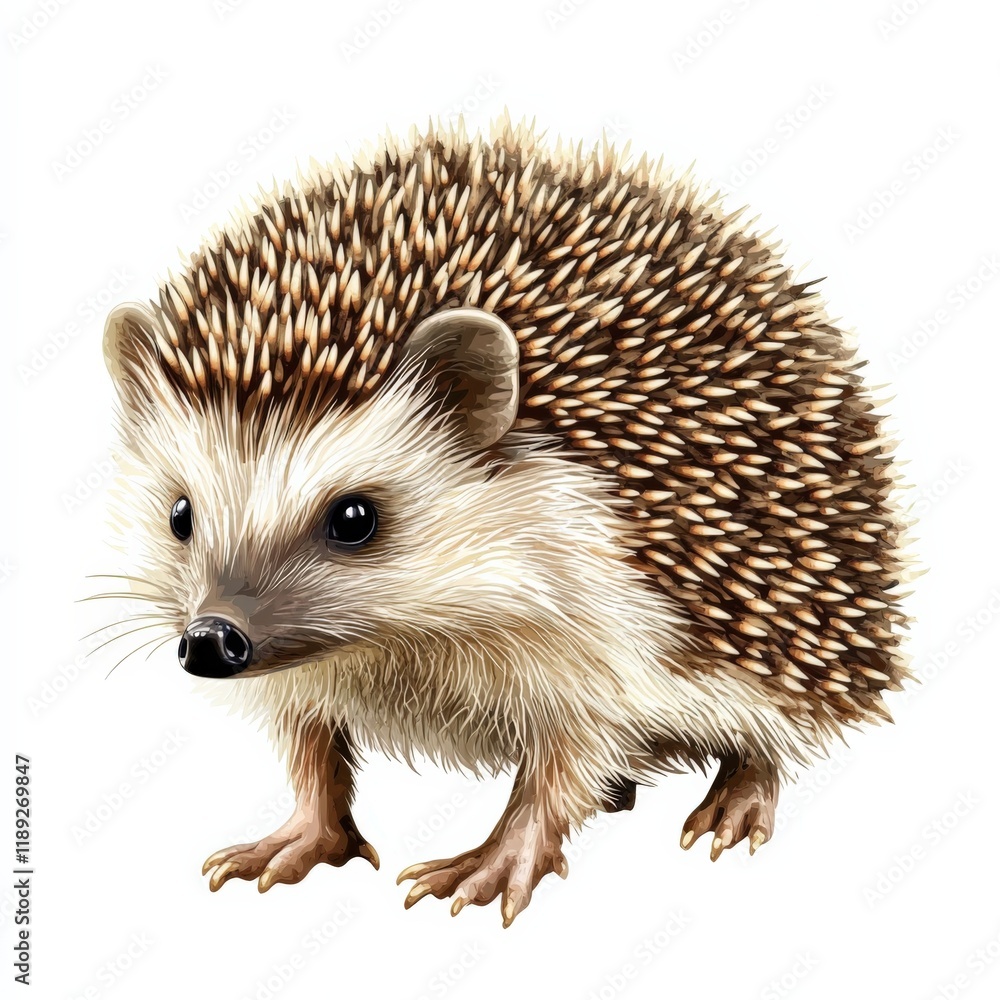 Obraz premium a drawing of a hedgehog isolated on a white background