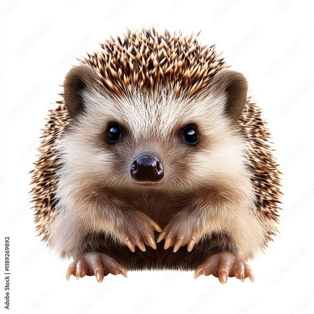Fototapeta premium a cute hedgehog with white and brown quills