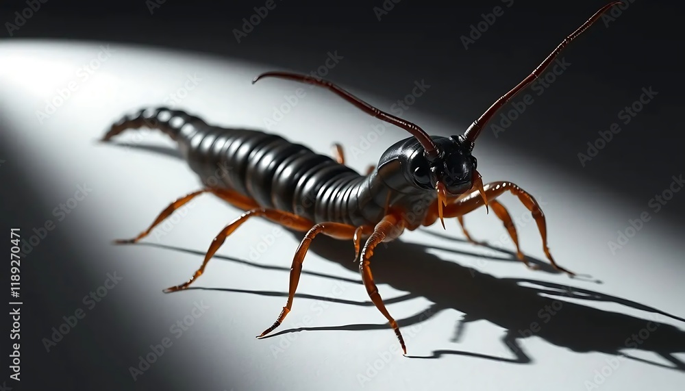 Earwig Close-Up: Dramatic Lighting, Intricate Detail Earwig Close-Up: Dramatic Lighting, Intricate Detail