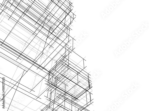 Building 3d structure. Architectural background. 