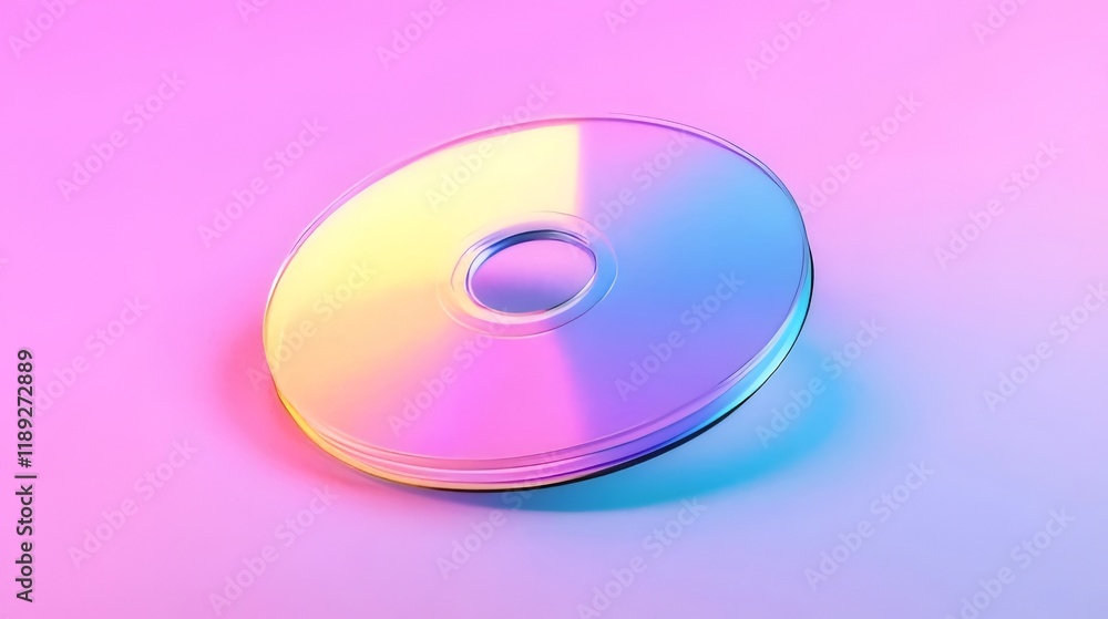 Holographic CD on pastel background. Holographic CD on pastel background.