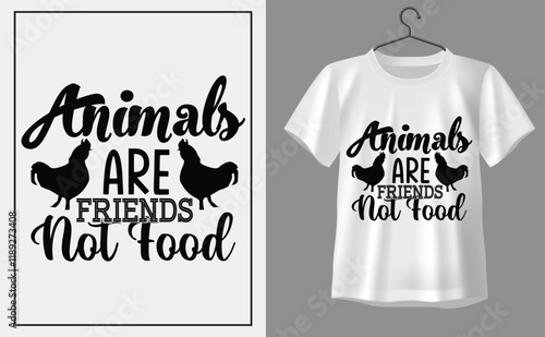 Animals are friend not food t shirt design, t shirt design concept, t shirt design template
