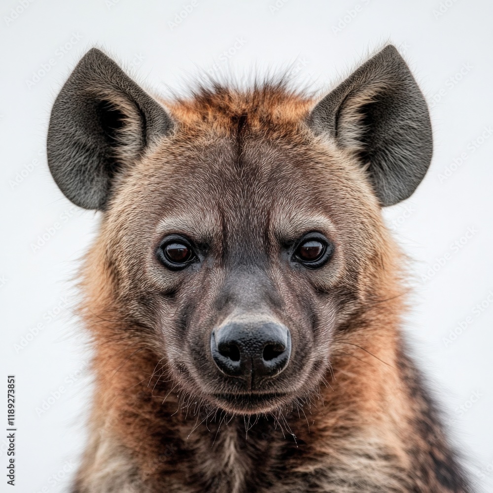 close up portrait of a hyena looking at camera close up portrait of a hyena looking at camera