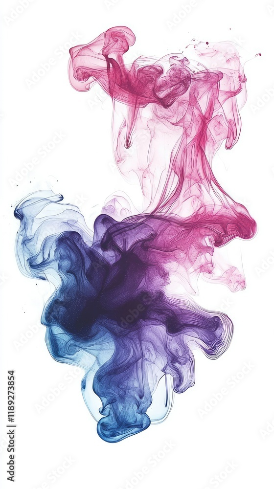 Fototapeta premium Colorful Smoke Swirls Creating Abstract Art Against White Background