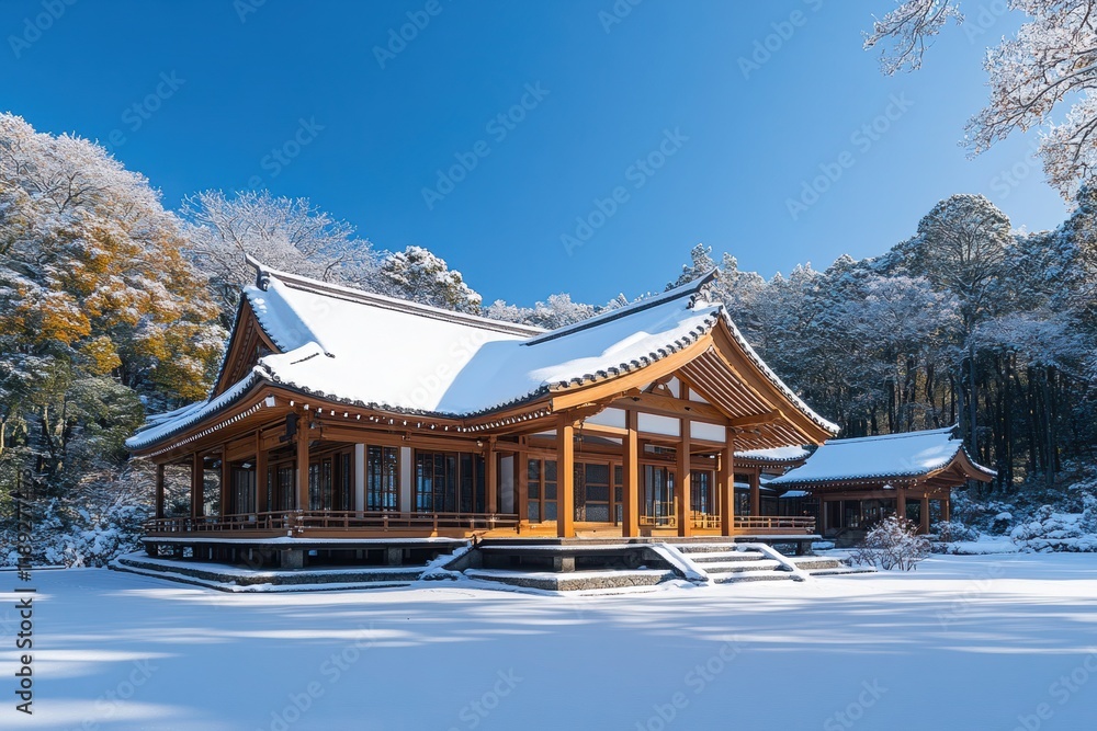 custom made wallpaper toronto digitalTraditional Japanese House in the Snow