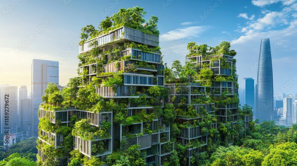 Fototapeta premium modern sustainable architecture backgrounds design