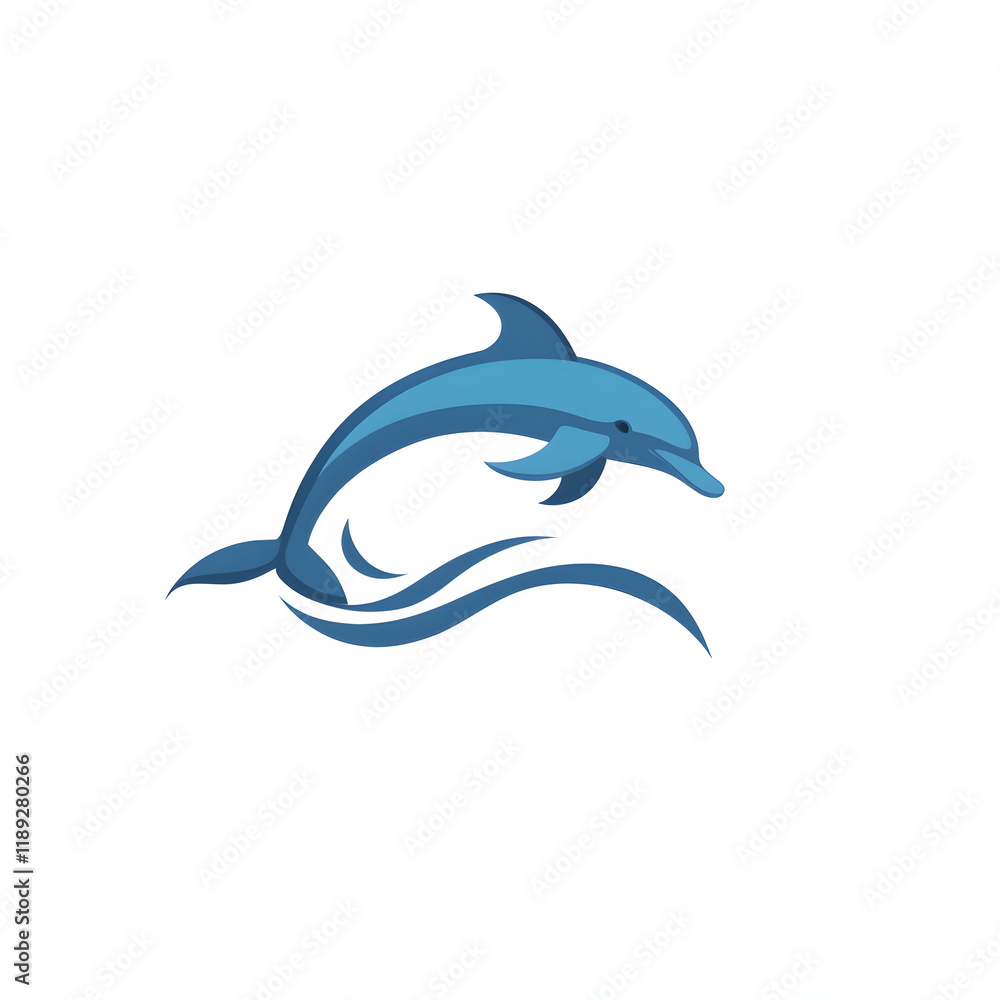 Minimalistic Dolphin Logo Leaping with Smooth, Flowing Curves Minimalistic Dolphin Logo Leaping with Smooth, Flowing Curves