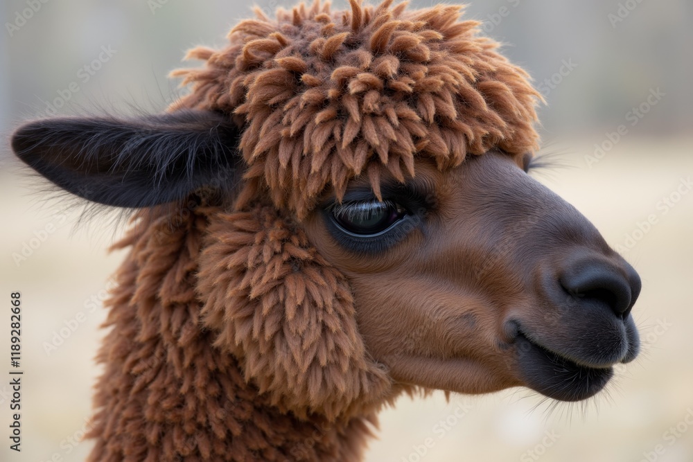 Fototapeta premium Adorable Alpaca with Expressive Gaze
