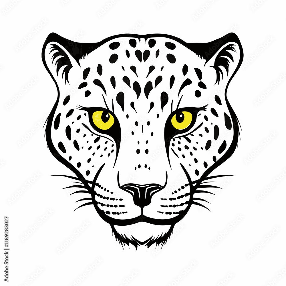Obraz premium Tiger leopard head isolated on white background